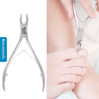 Beautytools Nagelriem Knipper/INOX Vellentang Voor Het Verwijderen Van Nagelriemen (Cuticle Cutter) - Nagelriem Knipper Met Extra Lange Handvat - 8 mm Bek (Square Box) (NN-2397)