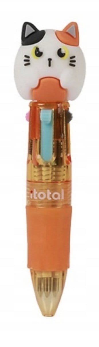 iTotal 4 Colors Mini Pen 4 in 1 ORANGE CAT 2.5x10cm 15gr
