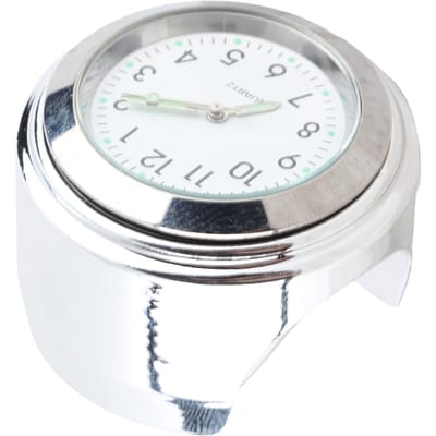 Support Moto Montre Ronde Aluminium Lumineux Universel pour Guidon 7 8in‑1in blanc