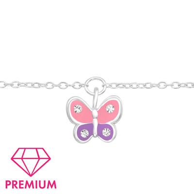 Amanto Kids Armband Eris - 925 Zilver E-Coating - Vlinder - 9x6mm - 14+4cm
