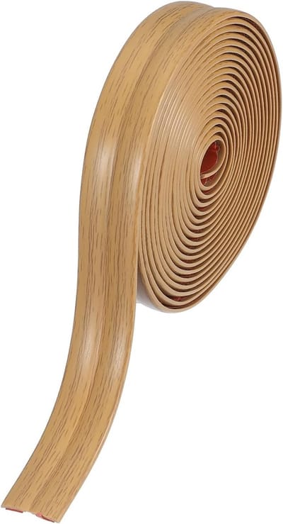 Zelfklevende Hoekbeschermer 2cmx3.3ft, Flexibele Muurhoekbeschermer voor Plafond en Aanrecht, Geel Eiken Houtlook, Ideaal voor Kindveiligheid en Schadepreventie
