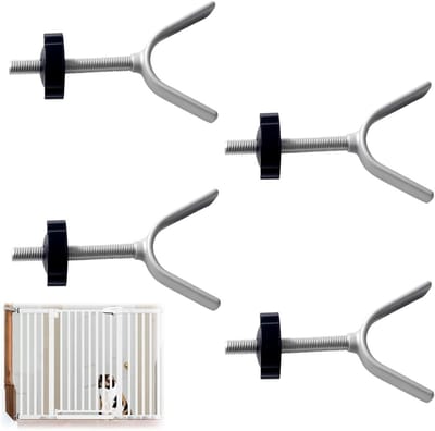 Y Spindle voor Traphekje - 4 Stuks, Zonder Boren, M10 Duwschroeven, Y-Vormige Adapter voor Babyhek, Kindhekje, Trapleuning (Zwart)