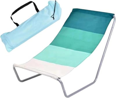 Loungestoel - Klapstoel Ligstoel - Ontspannen Buiten - Kantelbaar Ontwerp - 98 cm Hoog - Groen Gestreept