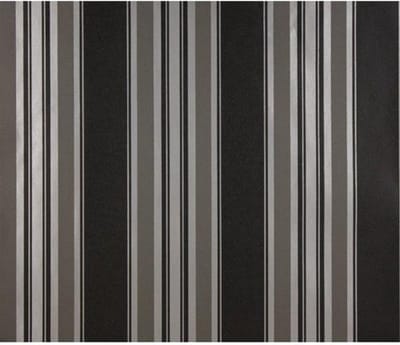 Dutch Wallcoverings - Schuimvinyl streep zwart/zilver