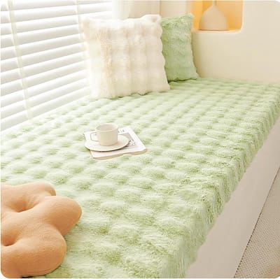 Bankkussen - Zitkussen - Binnen en buiten - Waterdicht teddypluche - 140 x 55 cm - Groen B