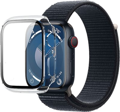 Force Case, Hoesje geschikt voor Apple Watch 7/8/9 45mm - Versterkt & Transparant, Transparant