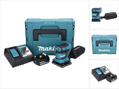 Makita DBO 480 RG1J accu-excentrische schuurmachine 18 V 112 x 102 mm + 1x accu 6,0 Ah + oplader + Makpac
