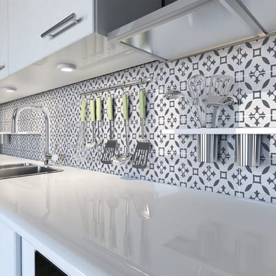 Zelfklevende tegelmuurstickers voor keuken en badkamer - 60 Leonina Azulejos cementtegelstickers - 60 stickers 20x20cm