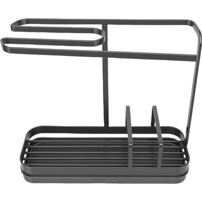 Évier de cuisine   Étagère de rangement multifonctionnelle en métal pour éponge, savon, brosse avec porte-serviettes