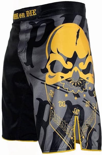 PRIDEorDIE MMA Fightshorts Reckless Zwart Geel - XS - Jeans Maat 28