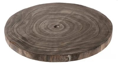 HBX Natural Living Kaarsenbord/decoratie dienblad - houten boomschijf donker - D26 x H3 cm - rond - tafeldecoratie schaal