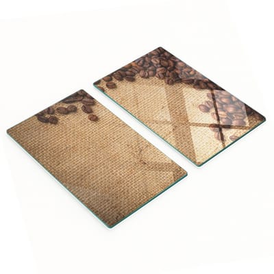 Glazen serveerplanken met koffieboonmotief, 2x30x52 cm
