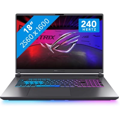 ASUS ROG Strix G18 G815JPR-S9052W Intel® Core™ i9 i9-14900HX Laptop 45,7 cm (18") WQXGA 32 GB DDR5-SDRAM 1 TB SSD NVIDIA GeForce RTX 5070 Wi-Fi 7 (802.11be) Windows 11 Home Nederlands Zwart, Grijs