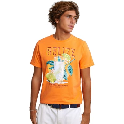 River Woods Normal Fit Basic T-shirt Short Sleeves Electric Orange Size: 3XL | Printed T-Shirts Outlet | Heren | Oranje