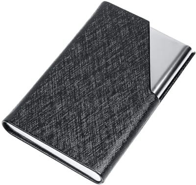 Cosensi - Business Card Holder - Professionele Kaartenhouder - Ultra-dun Design - Zwart - Creditcard Houder - Ideaal voor Werk - Professionele Look