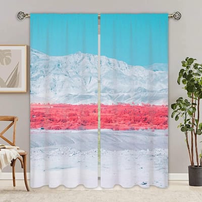 Groene Bos Gordijnen Natuurlijk Landschap Meer Decor Oogjes Gordijnen voor Slaapkamer Woon Eetkamer 3D Patroon Huis Gordijnen 2 Panelen W50xH130(CM)x2pcs&Grommet Top