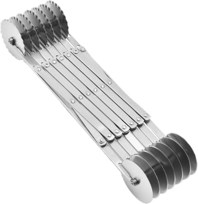 Deegsnijwiel - Pastaroller - Gebak snijden - Verstelbare breedte - 433L x 88B cm - Zilverkleurig