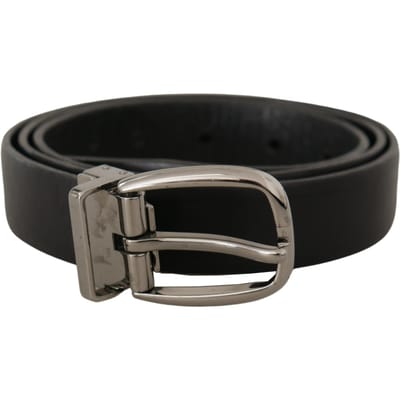 Zwarte Leren Riem Klassieke Stijl