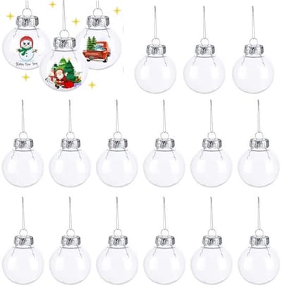 Kerstballen 15 stuks - Vulbare Ornamenten - Transparant - Kunststof - Decoratie voor Kerstboom - 6 cm Ø - Decoratieballen