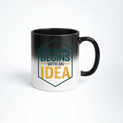 Magische Warmtegevoelige Mok - Alles Begint met een Idee | Cadeau Ideeen