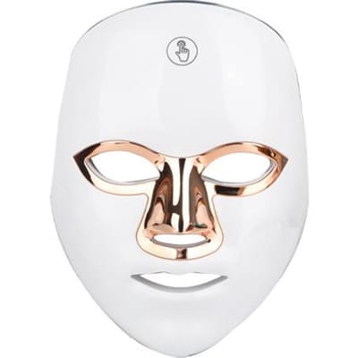 Masker LED Foton Huidverjongingsinstrument, Huishoudelijk Zeven-spectrum Rood en Blauw Siliconen Masker Instrument Grensoverschrijdend white