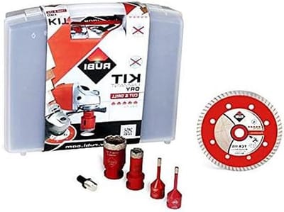 Diamantboorkronenset - Tegelboren - Tegels Boren - Vacuüm Brazed Technologie - 4 Stuks + Schijf - Rood