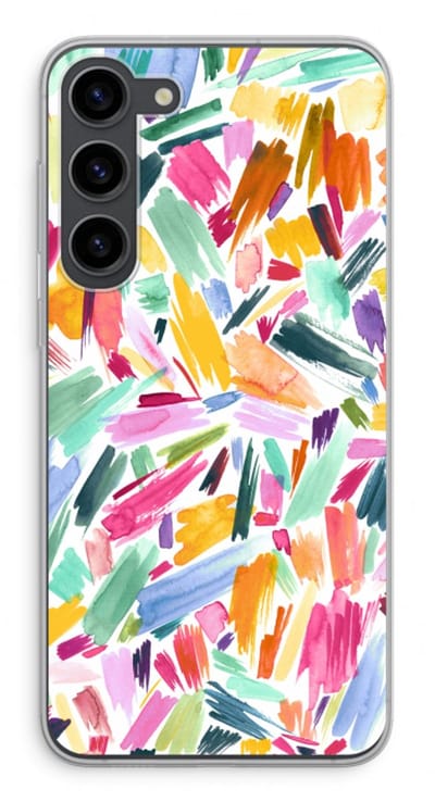 Case Company® - Hoesje geschikt voor Samsung Galaxy S23 Plus hoesje - Watercolor Brushstrokes - Soft Cover Telefoonhoesje - Bescherming aan alle Kanten en Schermrand