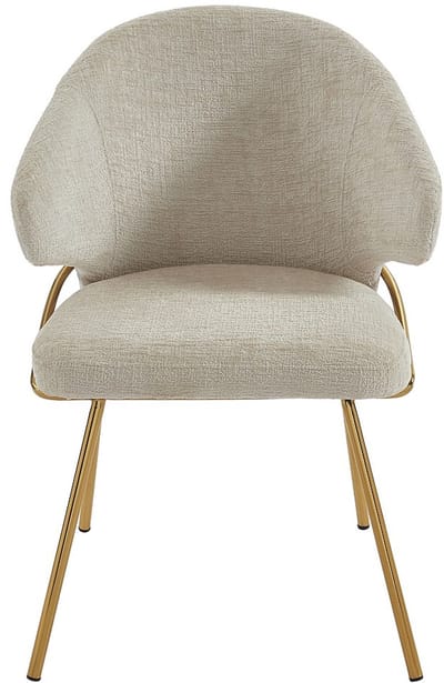 Vente-unique Set van 2 stoelen van stof en goudkleurig metaal - Beige - LUXIVA