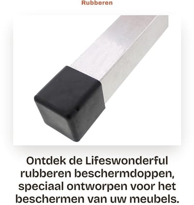Dailygoods- Rubberen Beschermdoppen 45 mm - Eindkappen - Stoppers - Voor Tafelstoelen - Meubelpoten - 16 Stuks - Hoogwaardig Rubber - Meubelbeschermers