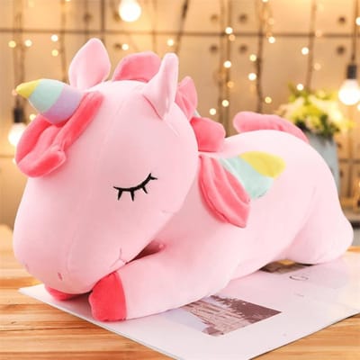 Eenhoorn Knuffel Liggend Regenboog Huis Pluche Speelgoed Zacht Kussen Gelukkige Eenhoorn Meisjes Verjaardagsfeest Decoraties Cadeaus 30CM