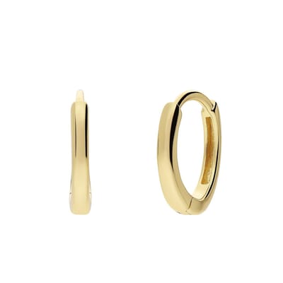 Lucardi Dames Zilveren goldplated oorringen met zirkonia 12mm voor dames - Oorbellen - 925 Zilver - Goudkleurig