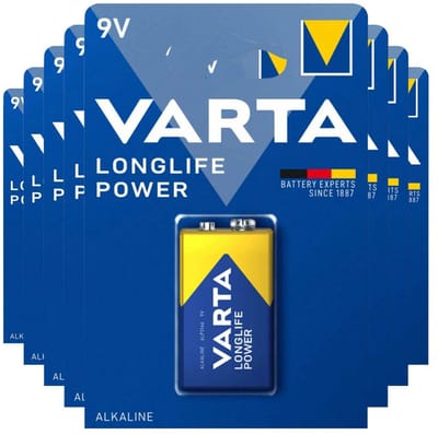 Varta Longlife Power Alkaline Batterijen 9V 565 mAh - 8 x - Voordeelverpakking