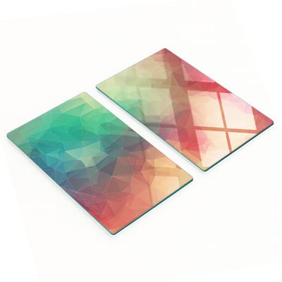 Duurzame en stijlvolle glazen borden met geometrisch patroon 2x30x52 cm
