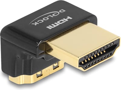 Delock HDMI Adapter male to female 90° downwards angled 8K 60 Hz metal