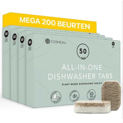 Cosmeau Vaatwastabletten 4X50 200 Beurten Plantaardig Dish Detergent Sheets - Cosmo Cosmea Kosmo