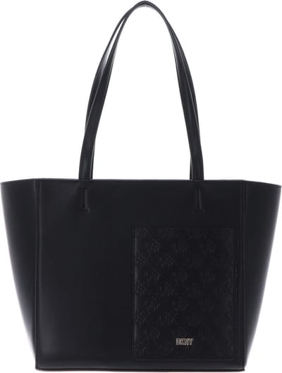 DKNY Leren Shopper Schoudertas Vida Tote Blk / Gold Zwart