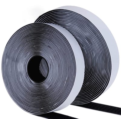 TOVBMUP Klittenband zelfklevende tape - extra sterke dubbelzijdige kleefstof - zelfklevende lus en haaktape - met klittenbandsluiting - 8 m x 20 mm - zwart