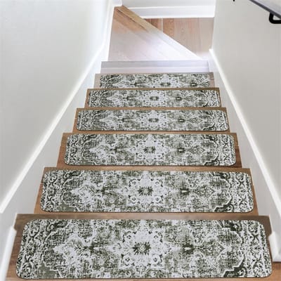 20*76CM Tapijt Traptreden Antislip Trapmatten Verwijderbaar Traptapijt 4-pack Veilige traptredebescherming Geschikt voor kinderen, ouderen en huisdieren