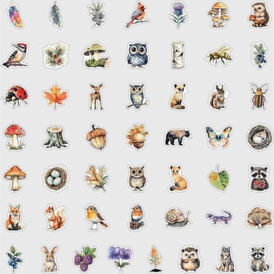 50 STUKS Schattige Waterverf Dier Stickers Waterdichte Cartoon Graffiti Stickers voor Mok Telefoon Laptop