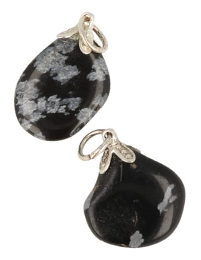 Obsidiaan sneeuwvlok edelsteen hanger