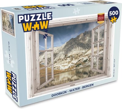 Puzzel Doorkijk - Water - Bergen - Legpuzzel - Puzzel 500 stukjes