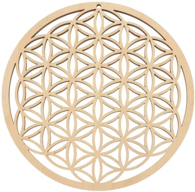 Dailygoods- Crystal Grid Houten Wanddecoratie - Meditatie Decor - Chakra Decor - Spirituele Geschenken - 14cm/5inch - Positieve Energie