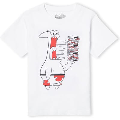 Spongebob Squarepants Patrick Munching Krabby Patties Kids' T-Shirt - White - 122/128 (7-8 jaar)