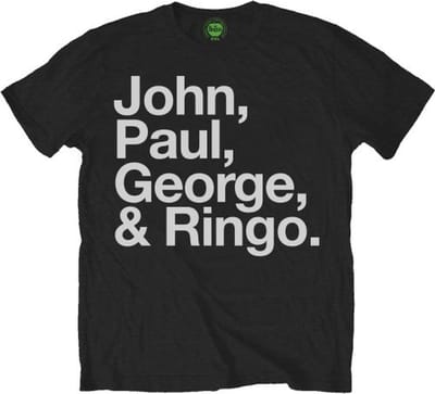 The Beatles - John, Paul, George & Ringo Heren T-shirt - S - Zwart