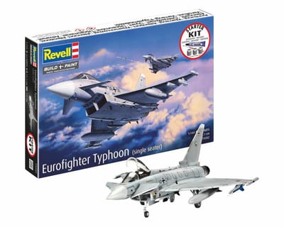 Revell Modelbouwpakket Auto - 74282 Eurofighter Typhoon - Single Seater - Europese Straaljager - Starter Kit Plastic - 1:144 - Modelbouw