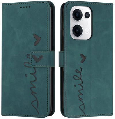Coverup Hoesje - Geschikt voor OPPO Reno13 5G Hoesje - Coverup Smile Book Case - Groen