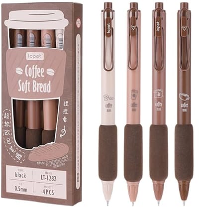 Intrekbare zwarte inktpennen set van 4 - Sneldrogend en comfortabel schrijven (0,5 mm)