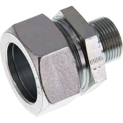 G 3/4'' Buitendraad x 35L Verzinkt Stalen Rechte Snijring Koppeling 160 Bar DIN 2353 - FL2S-MC-EZ-034G-35-L