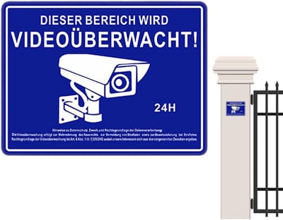 Bewakingscamera Stickers - Waarschuwingslabels Alarm - Veiligheid Verhoging - Zelfklevend Weerbestendig - 29 x 22cm - Multicolour