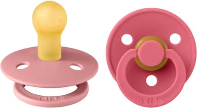 BiBs Fopspeen - Rond - 2 Stuks - 6-18 Mnd - Dusty Pink/Coral